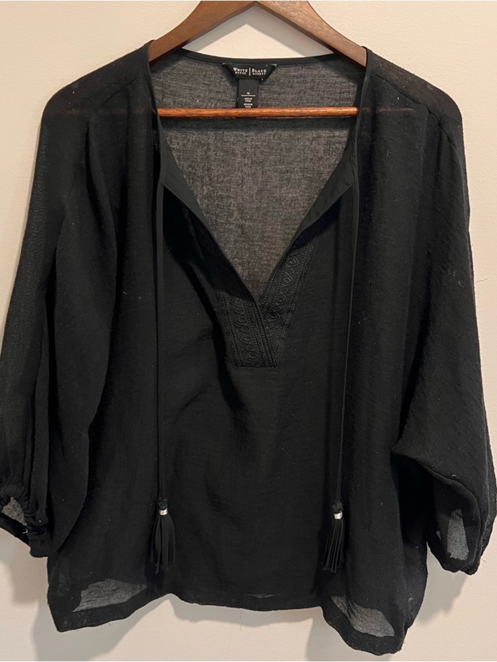 White House Black Market Black Tunic Top